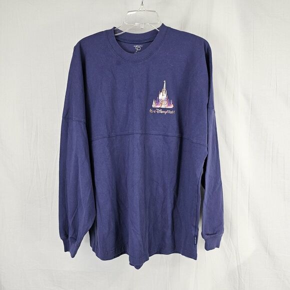 Disney World 50th Anniversary Spirit Jersey L/S Men L Purple Textured Graphic - Picture 1 of 6